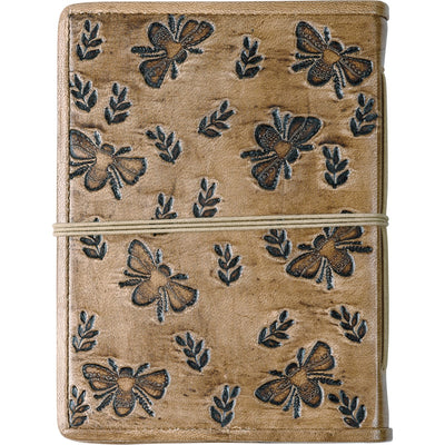 Bee And Floral Leather Covered Journal