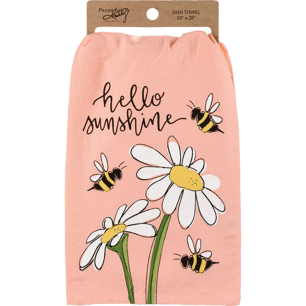 Hello Sunshine Daisies and Bees Kitchen Towel