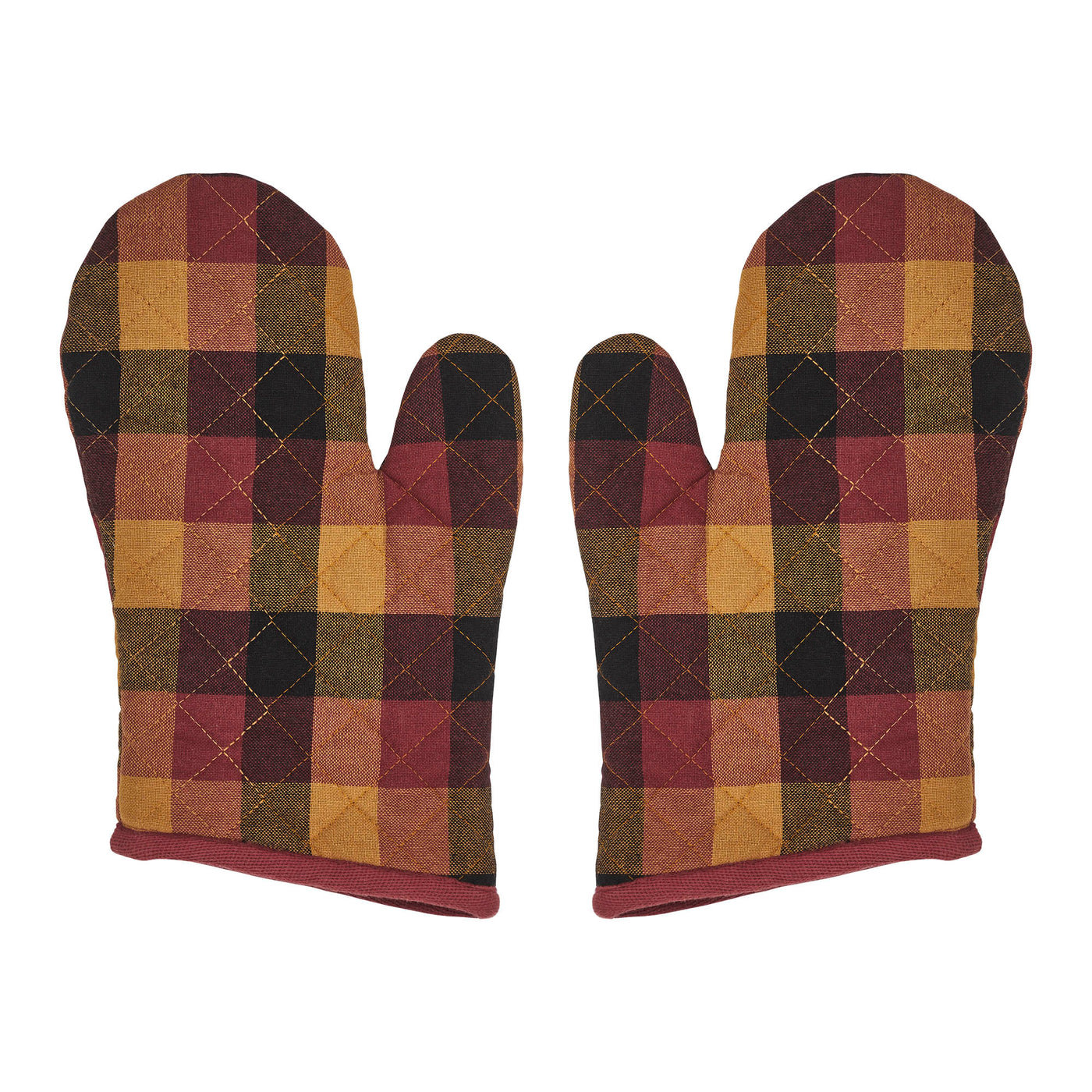 Set of 2 Heritage Farms Primitive Check Oven Mitts