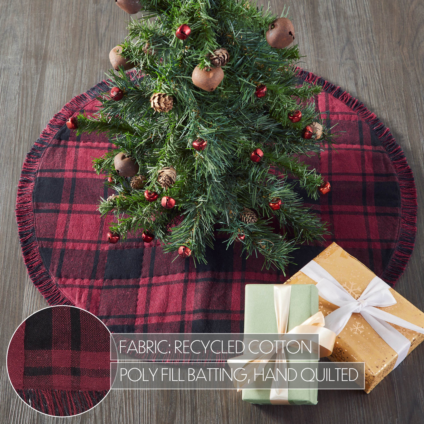 Cumberland Red Black Plaid 24" Christmas Tree Skirt