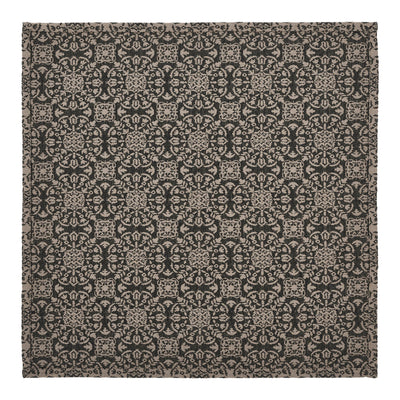 Black Tan Jacquard 20" Square Table Topper