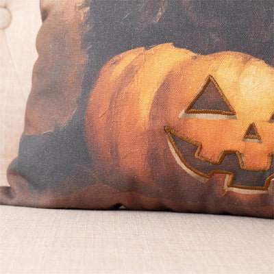 Black Cat On Jack O' Lantern 18" Accent Pillow