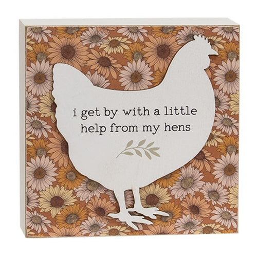 Set of 3 Floral Layered Chicken Box Signs