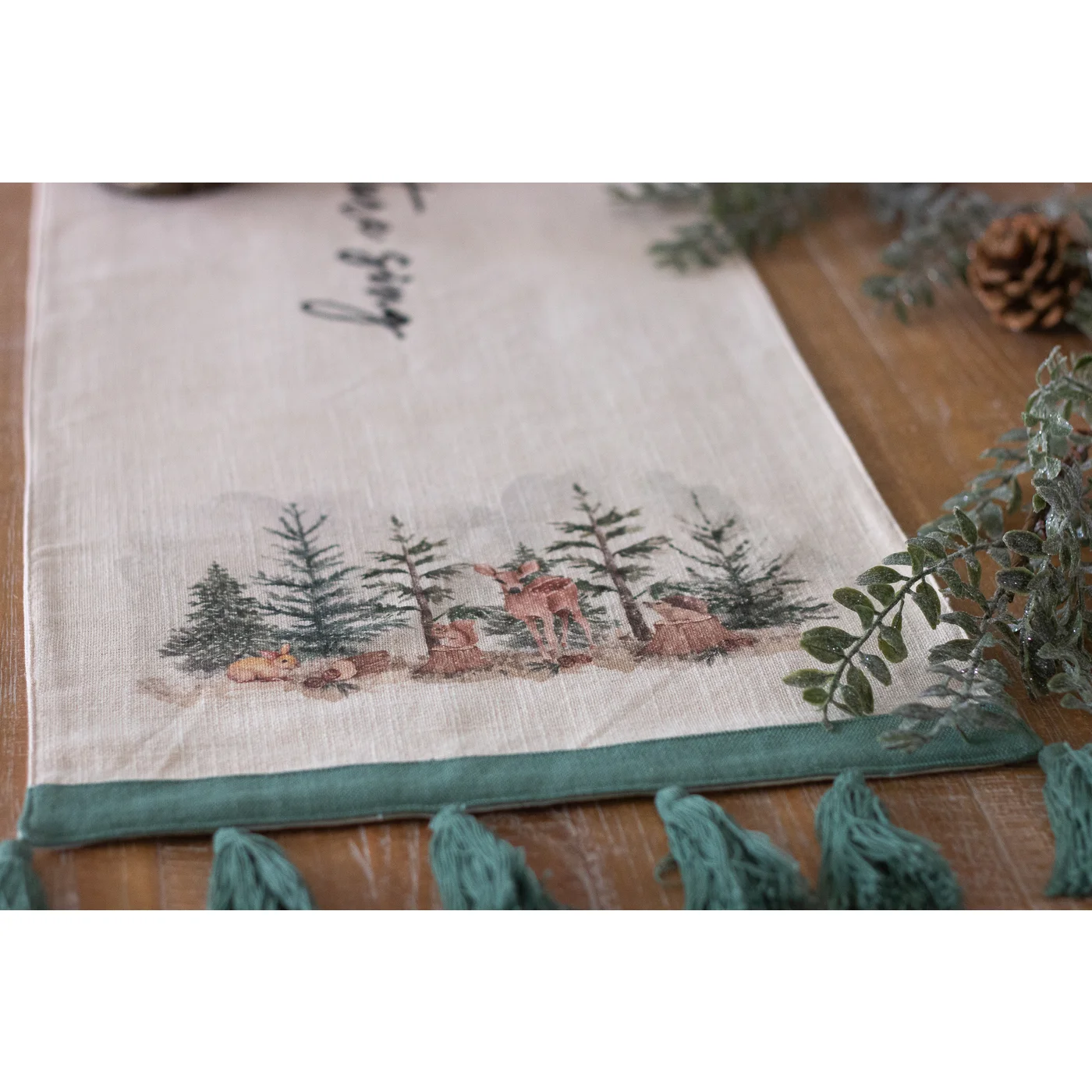 Heaven and Nature Sing 55" Christmas Table Runner