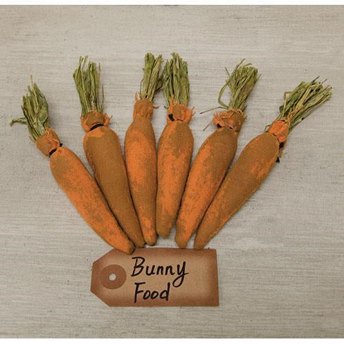 💙 Set of 6 Primitive Bunny Food Grungy Carrots