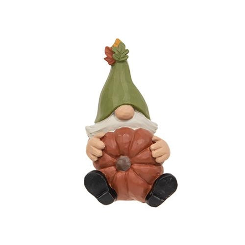 Set of 3 Sitting Gnome Fall Give Thanks Small Resin Figures
