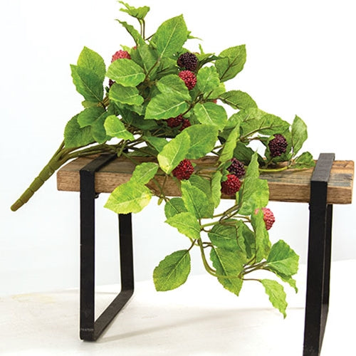 Raspberries and Folidage 22" Faux Hanging Bush