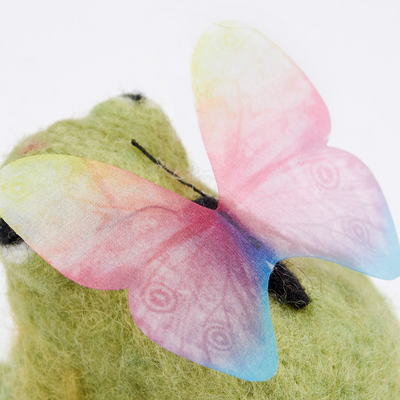 Frog with Butterfly Felt Critter