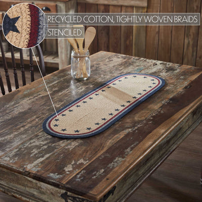 Americana My Country Stencil Stars 36" Oval Table Runner