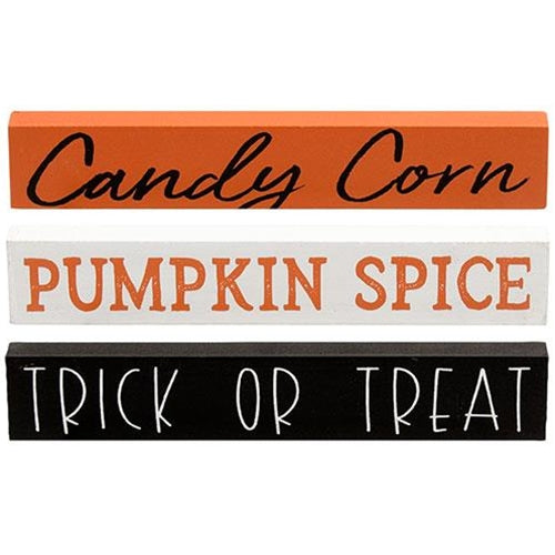 DAY 22 🎃 25 Days of SUMMERWEEN Set of 3 Candy Corn Pumpkin Spice Trick or Treat Mini Sticks