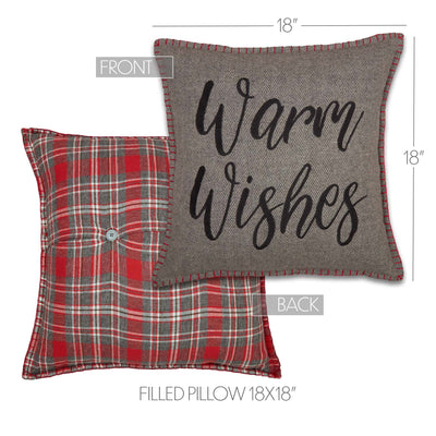 Warm Wishes Tartan Pillow 18"