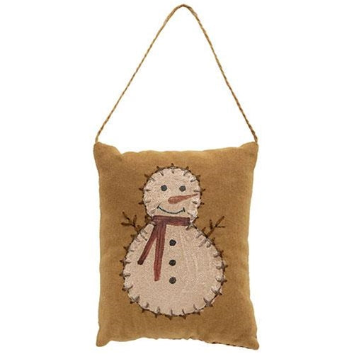 💙 Primitive Snowman Pillow Ornament