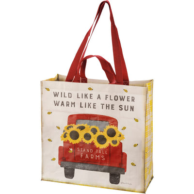 Stand Tall Farms Sunflower Truck Reusable Market Tote