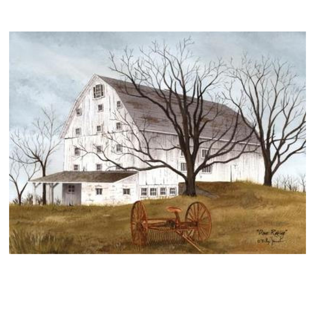 Billy Jacobs Done Raking Canvas Print 12" X 16"