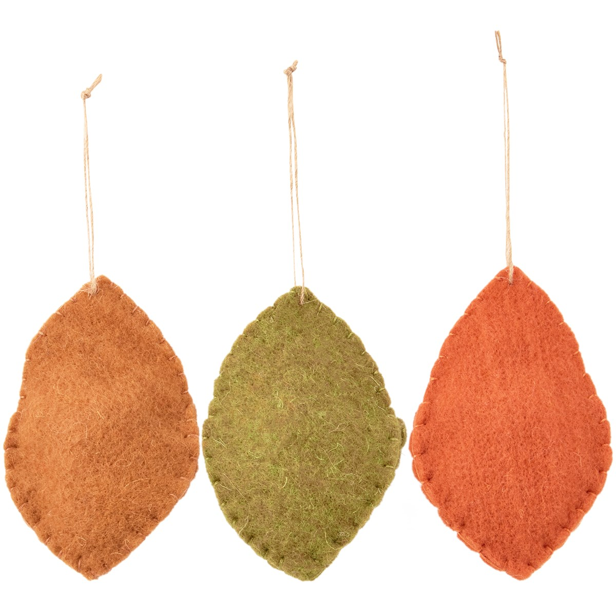 Set of 3 Mice In Leaves Felt Critter Ornaments