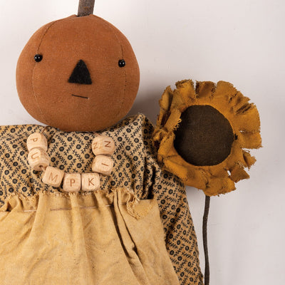 Sunflower Susie Fabric Fall Jack O Lantern Doll