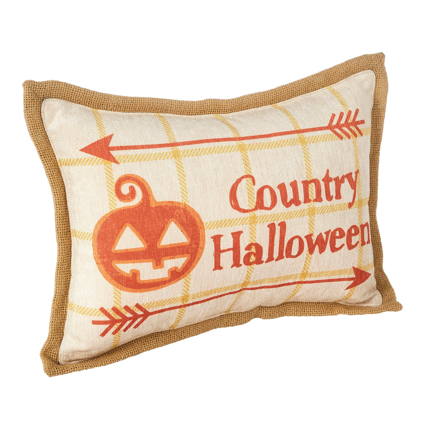 Country Halloween Jack O' Lantern Pillow 9.5" x 14"