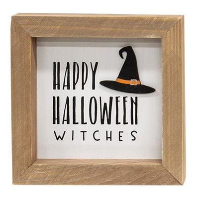 🎃 25 Days of SUMMERWEEN Happy Halloween Witches 6" Framed Sign