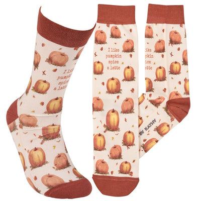 I Like Pumpkin Spice A Latte Fun Novelty Socks