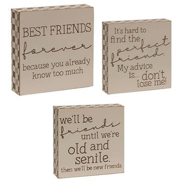 Set of 3 Friends Themed Wooden Block Signs