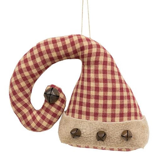 Gingham Santa Hat Ornament