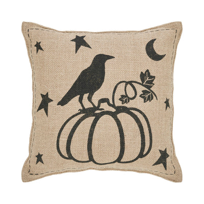 Raven Harvest Burlap Jute 12" Fall Pillow