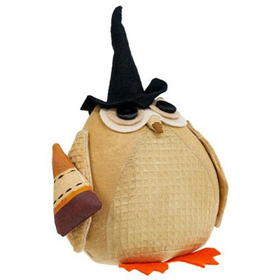 Owl in Witch Hat With Candy Corn Fabric Figure