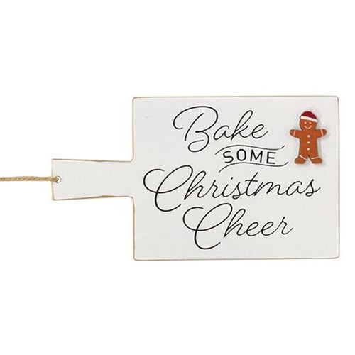 Bake Some Christmas Cheer Gingerbread Small Cutting Board Sign Ornament