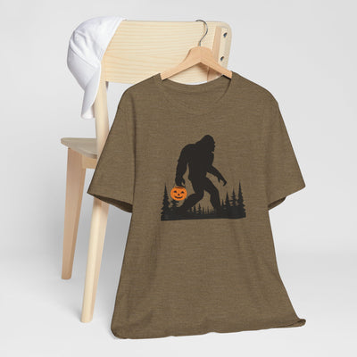 Bigfoot with Halloween Bucket Cozy T-Shirt