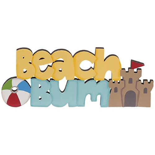 Set of 3 Beach Bum Just Beachy Wooden Word Sitters