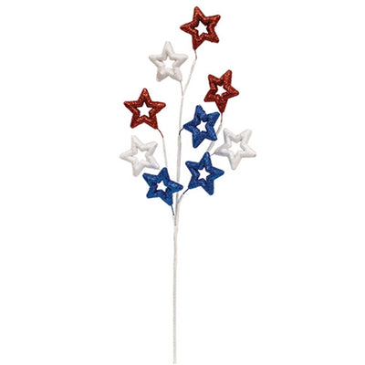 Set of 3 Sparkle Americana Star Spray