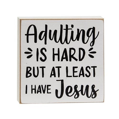 Set of 3 Religious The Struggle Is Real 4" Square Block Signs