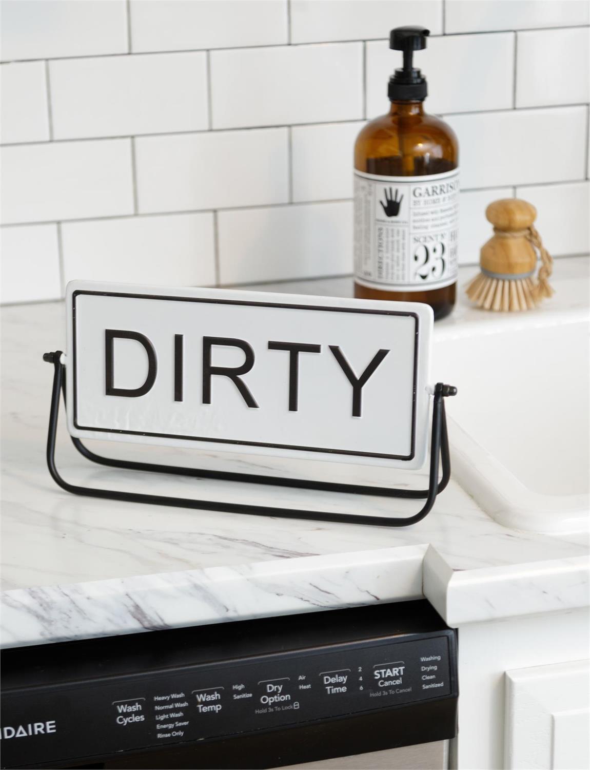 Clean Dirty Rustic Flip Sign