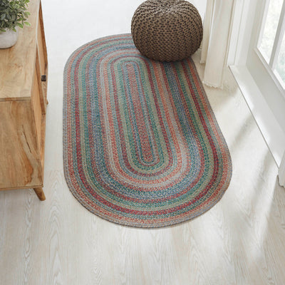 Multi Jute 72" Oval Rug w/ Pad