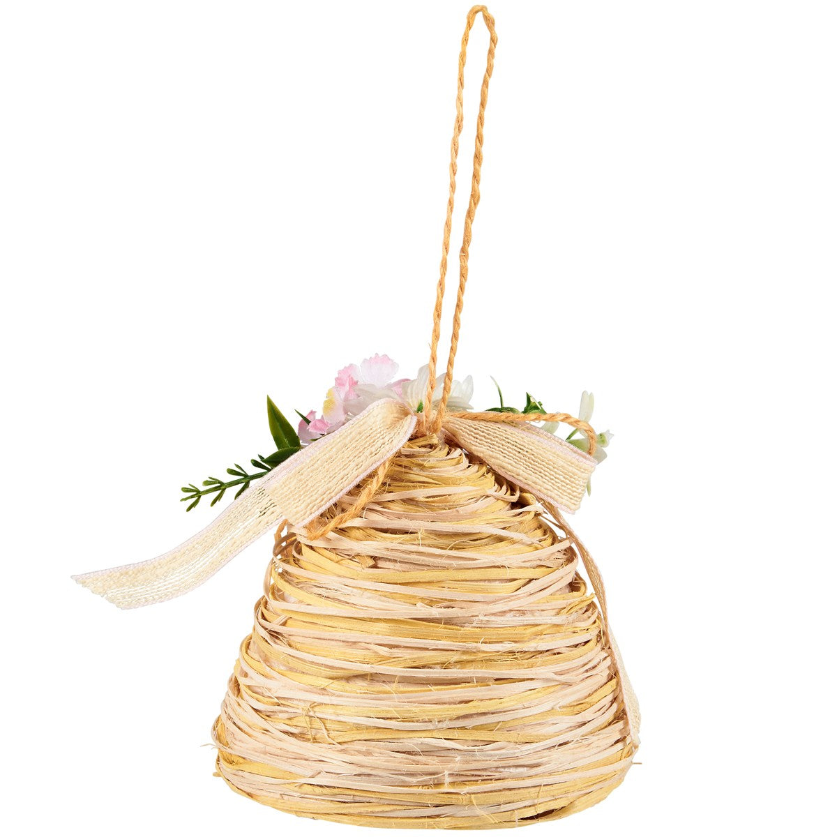 Bee Skep with Florals Ornament