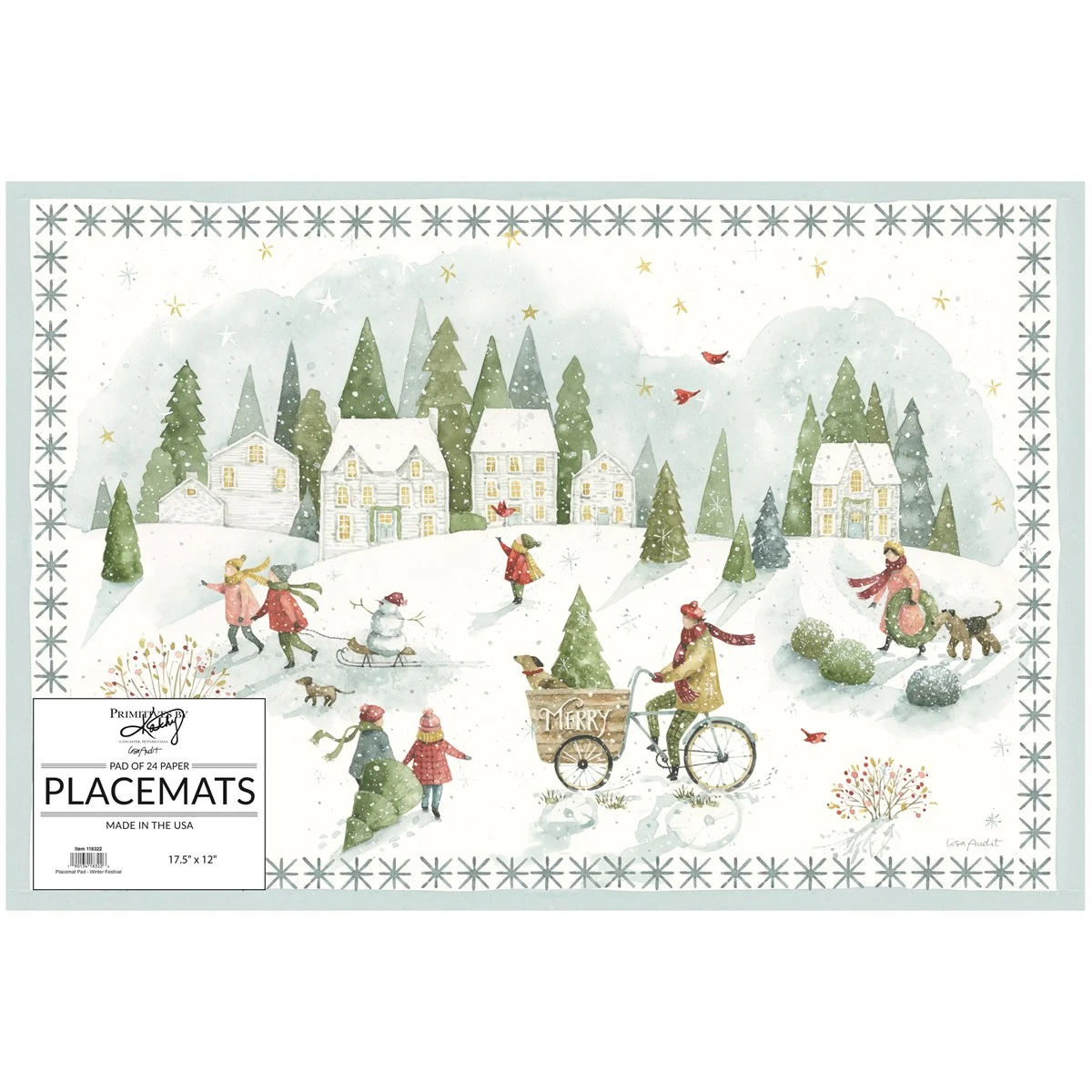 Set of 24 Winter Wonderland Christmas Paper Placemat Pad