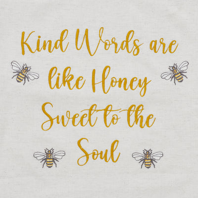 😊 WARM + COZY DAY 14 ✨ Kind Words Are Like Honey Bee Accent Pillow 18"