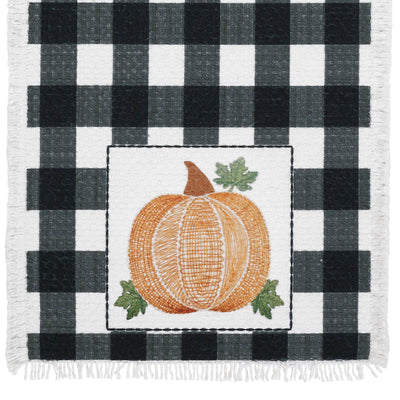 Annie Black Check Pumpkin 60" Table Runner