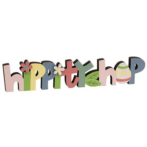 💙 Hippity Hop Wooden Word Cutout Sitter