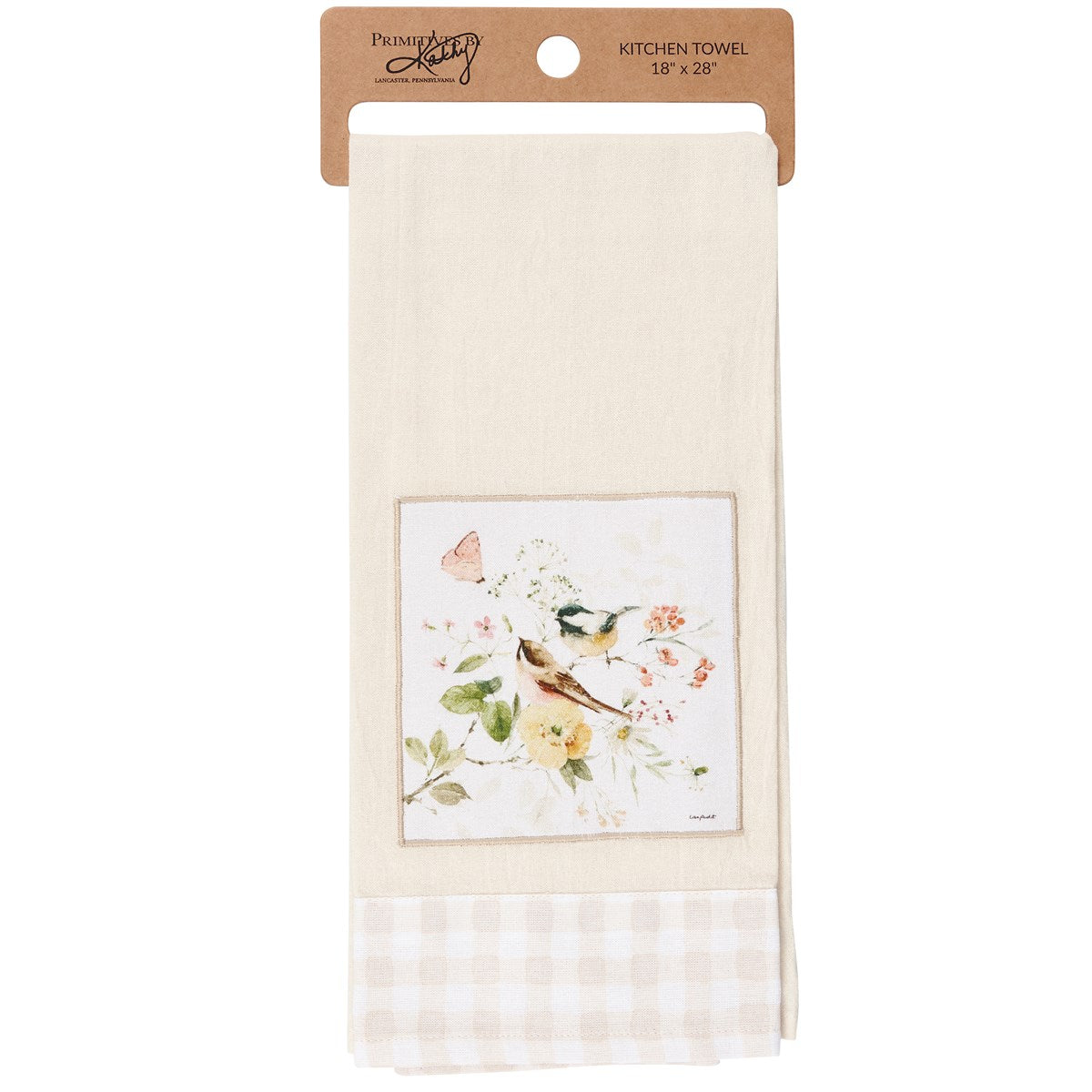 Chickadees and Blooms Kitchen Towel