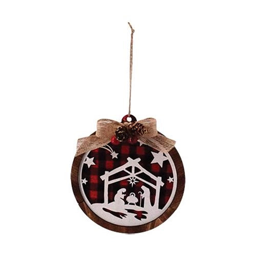 Surprise Me Sale 🤭 Nativity Scene Red And Black Plaid Ornament