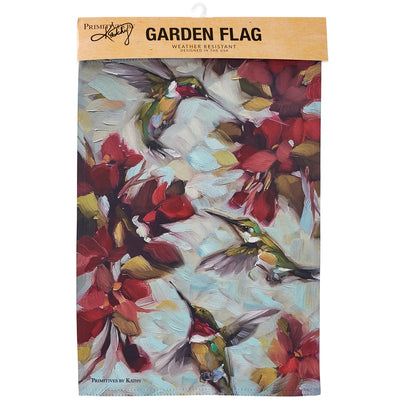 Hummingbirds and Blooms Garden Flag