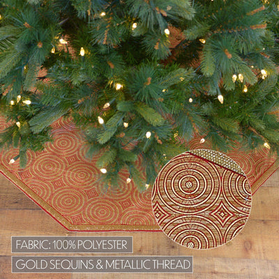 Soleil Paisley and Sequins Christmas Tree Skirt 48" Diameter