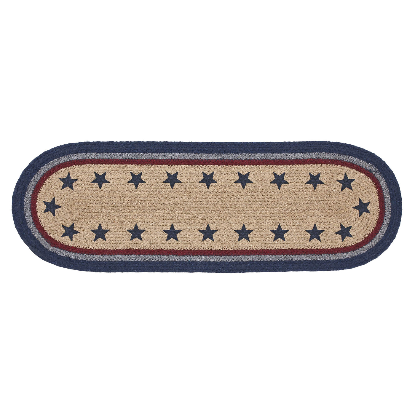 Americana Stars and Stripes Oval 24" Table Runner