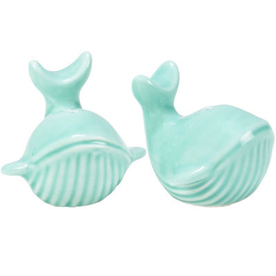 Sea Green Whale Salt And Pepper Shakers
