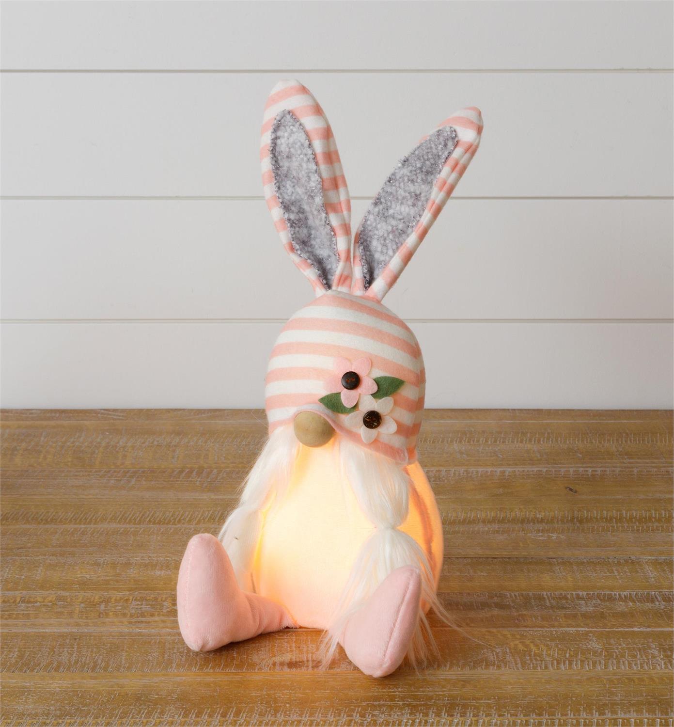 Bunny Ears Lighted Gnome Figure