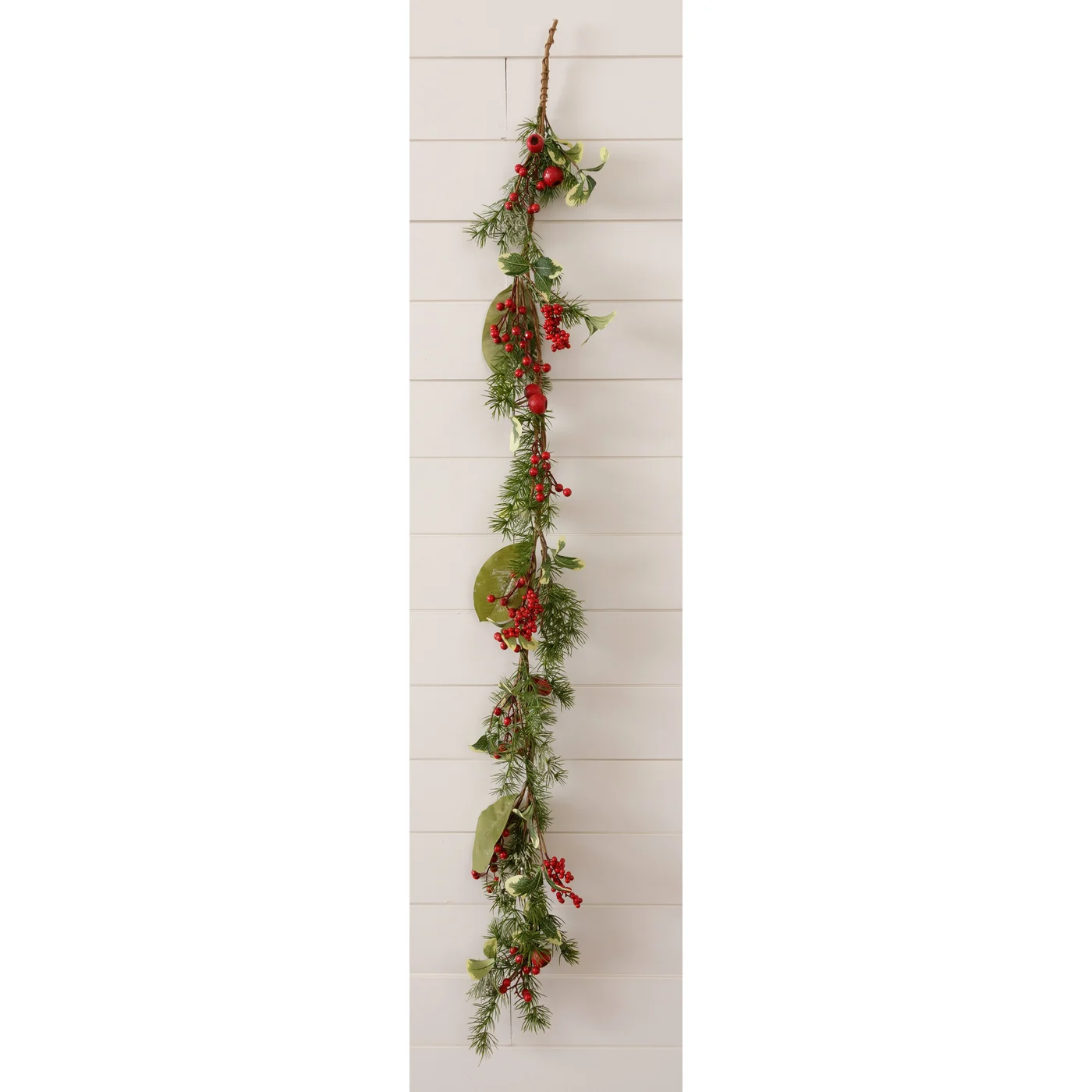 Winter Greens Berries and Pods 60" Faux Christmas Garland