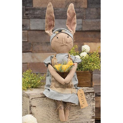DAY 2 🐇🐥 20 DAYS OF BUNNIES + CHICKS Missy Bunny & Her Chick Fabric Spring Figure