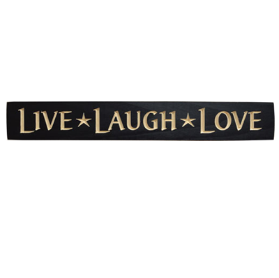 Live Laugh Love 24" Engraved Black Wooden Sign