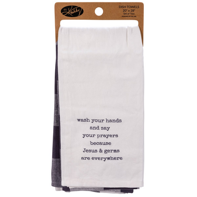 Surprise Me Sale 🤭 Set of 2 Wash Your Hands Kitchen Towel Set